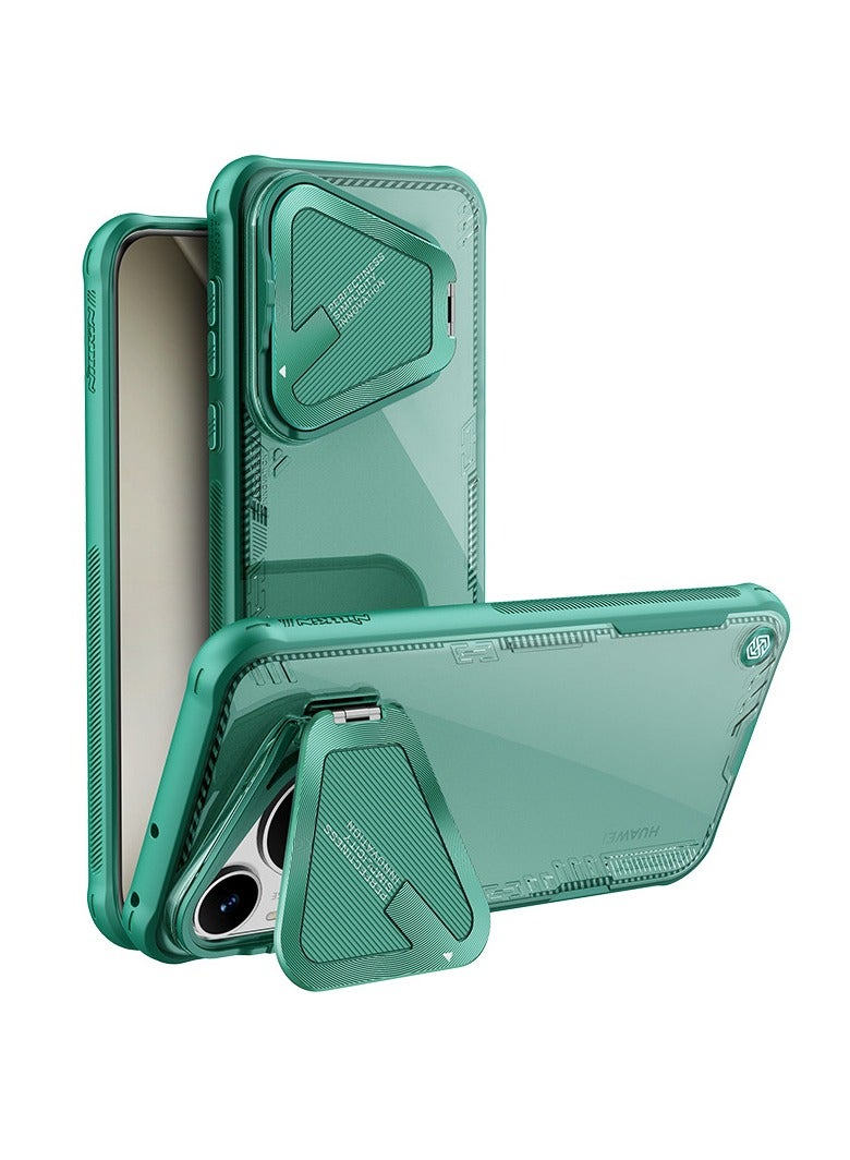general The case is compatible with Huawei Pura 70 Pro/Pro+, Transparent Clear Case Camera Lens Privacy Protection Metal Folding Bracket Shockproof Case for Huawei Pura 70 Pro/Pro+