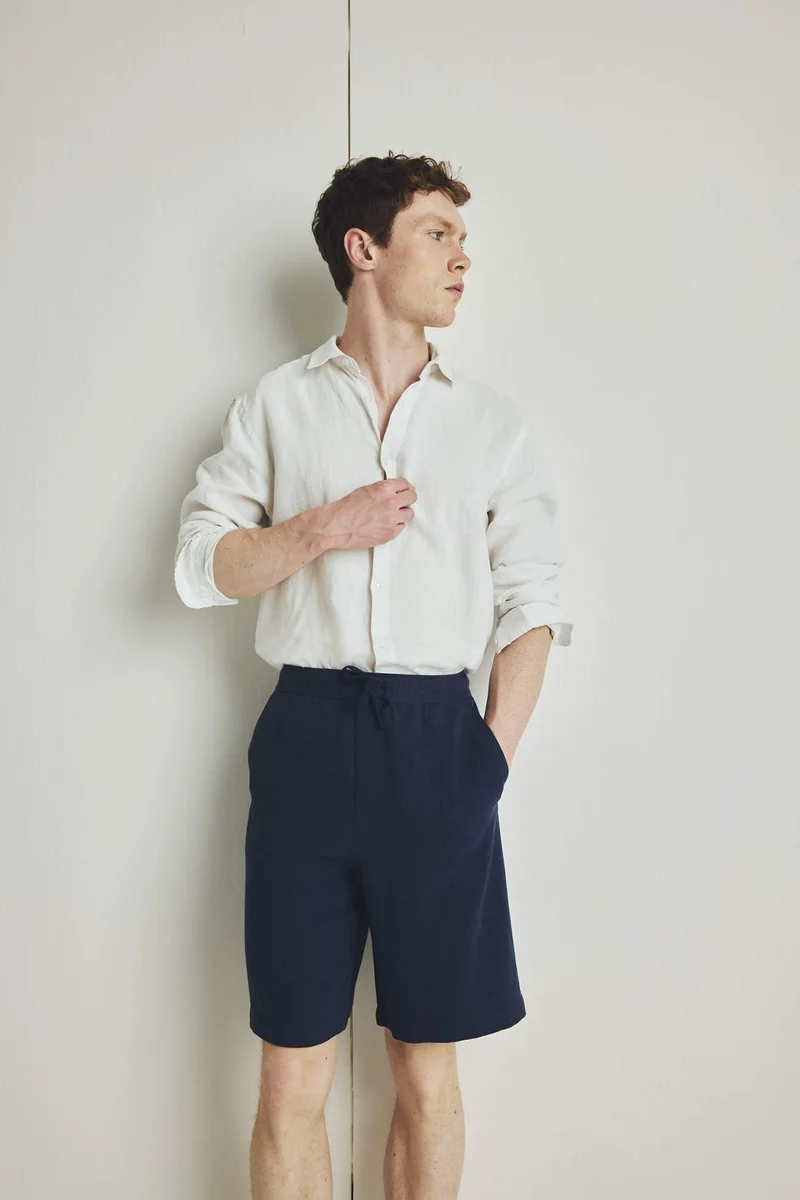 ديفاكتو Relax Fit Summer Linen Blend Shorts