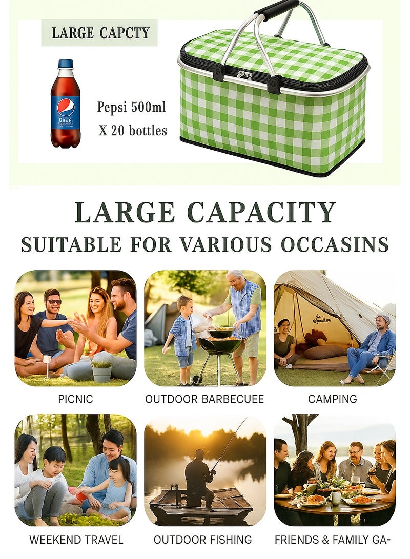 Summer Travel Outdoor 28L Keepcold Picnic Icebox（green）  - Image 5