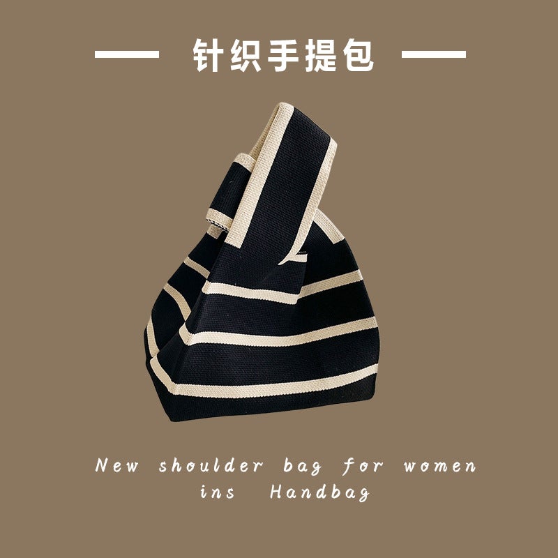 Knitted Bag Hand Gift Bag Handbag Rabbit Handbag Ins Large Capacity Gift Bag Hand Bag Wrist - Image 1