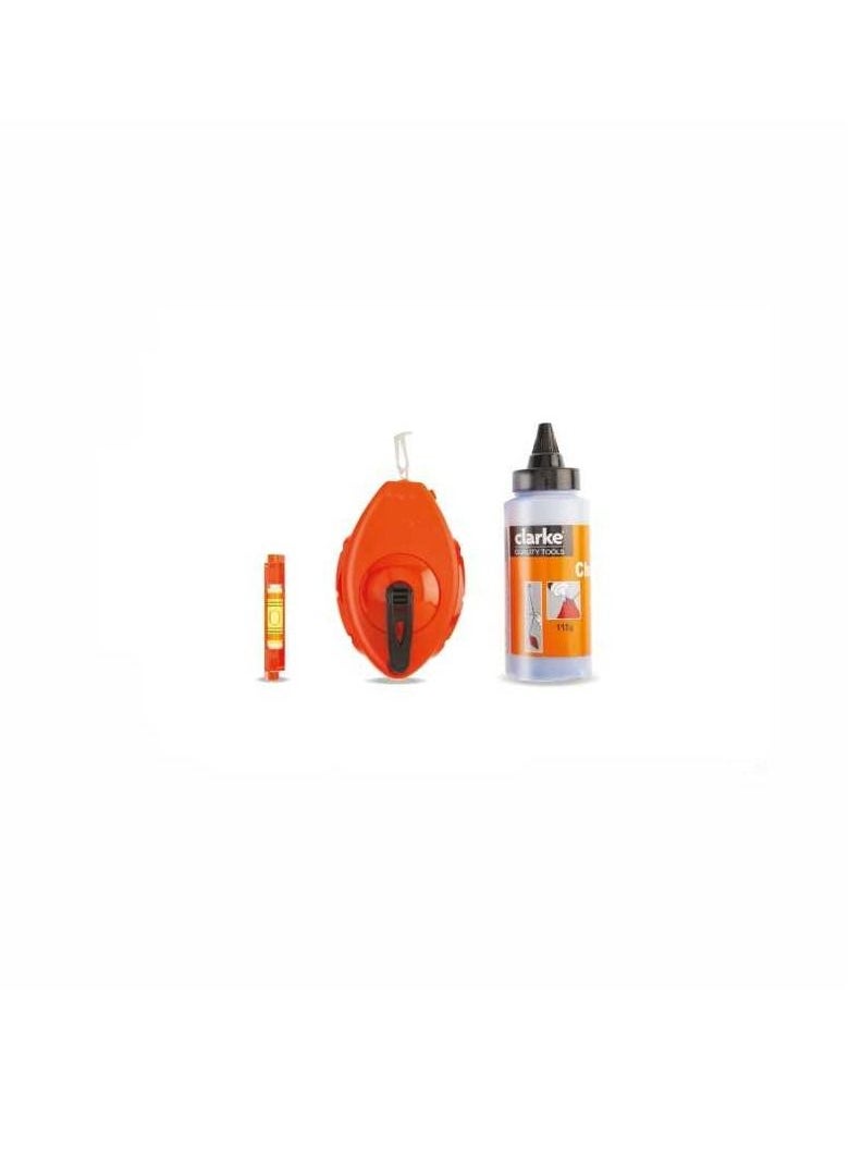 Clarke Clarke Chalk Reel Combination Set 30 Mtr Red  - Image 1