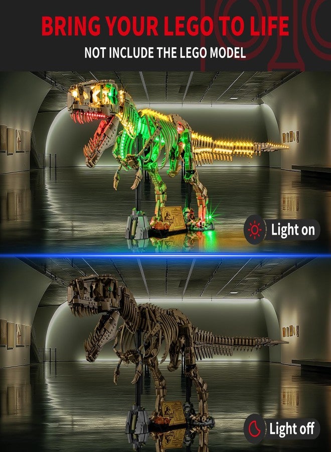 BRIKSMAX 2.0 Light Kit for Lego-Dinosaur Fossils: Tyrannosaurus rex -Innovative Led Lighting Compatible with Jurassic World 76968 - Not Included Lego Set - Image 2