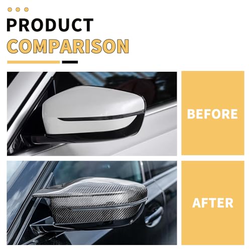 MAXDOM LLC MAXDOM Real Carbon Fiber Mirror Caps Compatible with G20 G21 G30 G31 G32 G11 G12 G14 G15 G16 Rearview Side Mirror Cover Replacement - Image 2