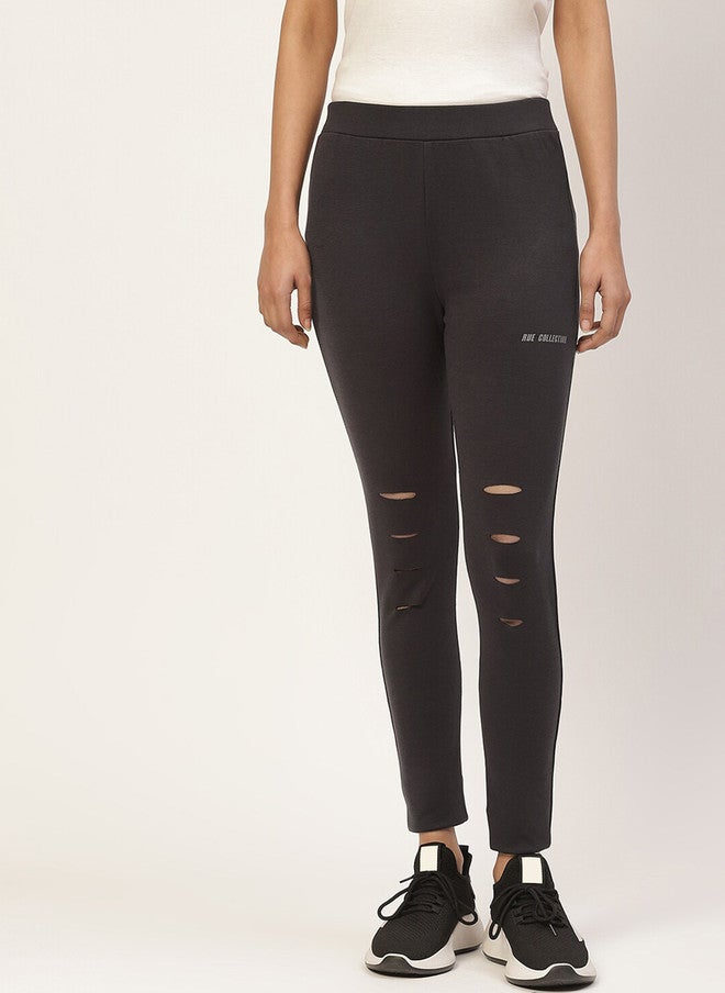 Rue Collection Skinny Fit Grey Jeggings for Women - Image 1