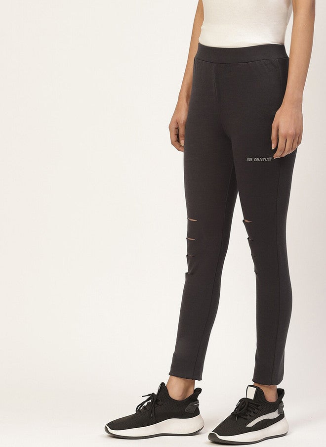 Rue Collection Skinny Fit Grey Jeggings for Women - Image 2