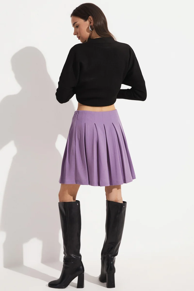 JUNE Pleated Knitted Skirt