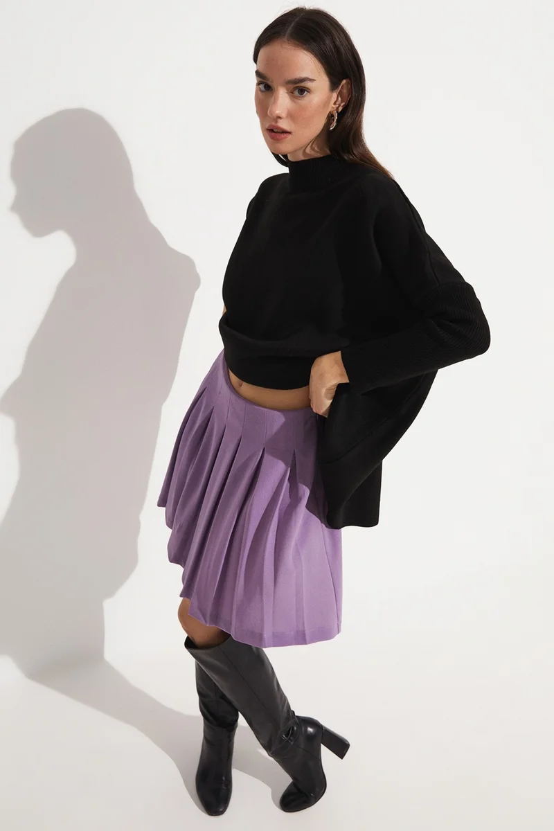 JUNE Pleated Knitted Skirt