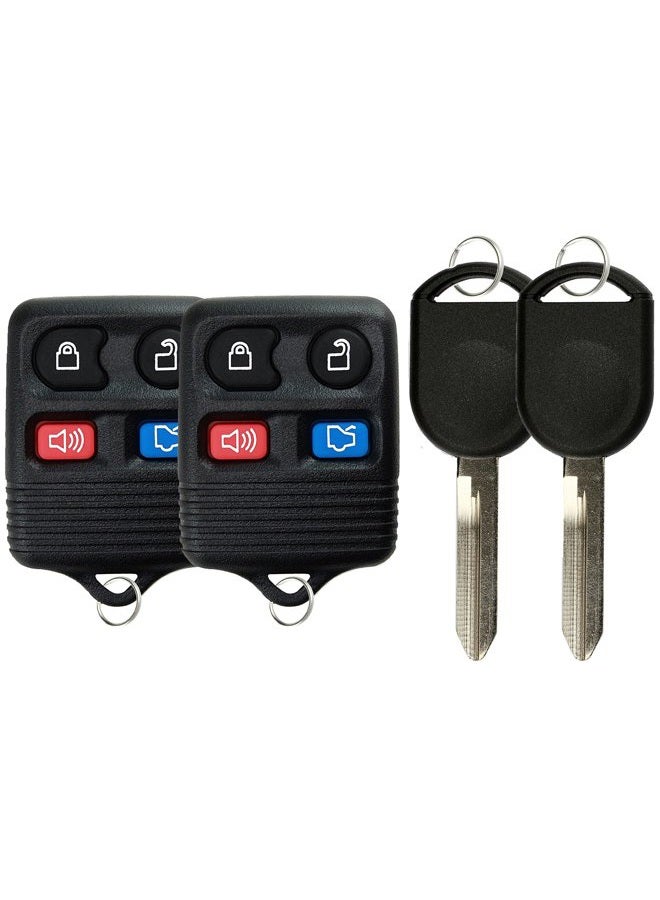 KeylessOption Keyless Entry Remote Control Fob Uncut Blank Car Ignition Key for CWTWB1U345, GQ43VT11T, H92 (Pack of 2) - Image 1