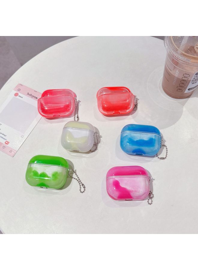 Suitable For AirPods Pro2 Liquid Luminous Quicksand Protective Cover For Apple1/2/3/4 Generation Pro Earphone Cover-Color:Pink-Model:AirPods 4