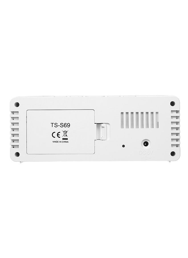 Generic - Multifunctional Plastic Mirror LED Night Light Thermometer Digital Wall Clock Lamp Alarm Clock - Image 1