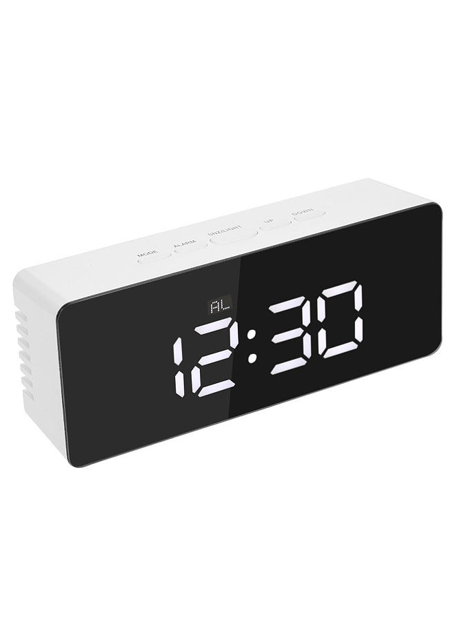Generic - Multifunctional Plastic Mirror LED Night Light Thermometer Digital Wall Clock Lamp Alarm Clock - Image 1