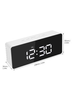 Generic Multifunctional Plastic Mirror LED Night Light Thermometer Digital Wall Clock Lamp Alarm Clock  - Image 2