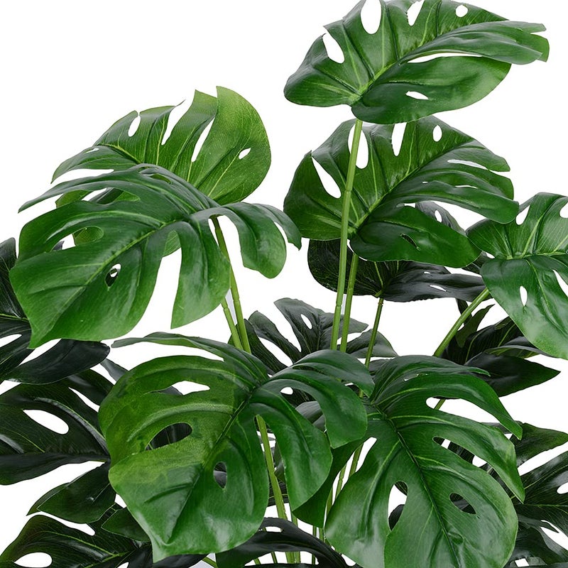 CLONG Artificial Palm Leaves Plants Faux Fake Monstera Turtle Leaf Tropical Large Palm Tree Leaves Plant Outdoor UV Resistant Plastic Plants (Green) - Image 3