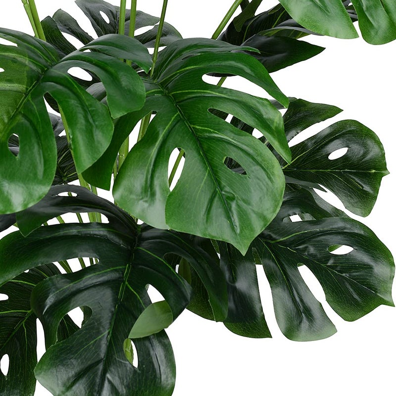 CLONG Artificial Palm Leaves Plants Faux Fake Monstera Turtle Leaf Tropical Large Palm Tree Leaves Plant Outdoor UV Resistant Plastic Plants (Green) - Image 4