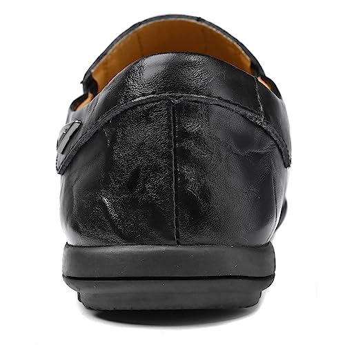 LUODENGLANG Loafer Premium Genuine Leather Men's Casual Dress Shoes Soft Slip On Mens Driving Penny Loafers for Men Lightweight Breathable 228 Black 9.5 M43 - Image 5