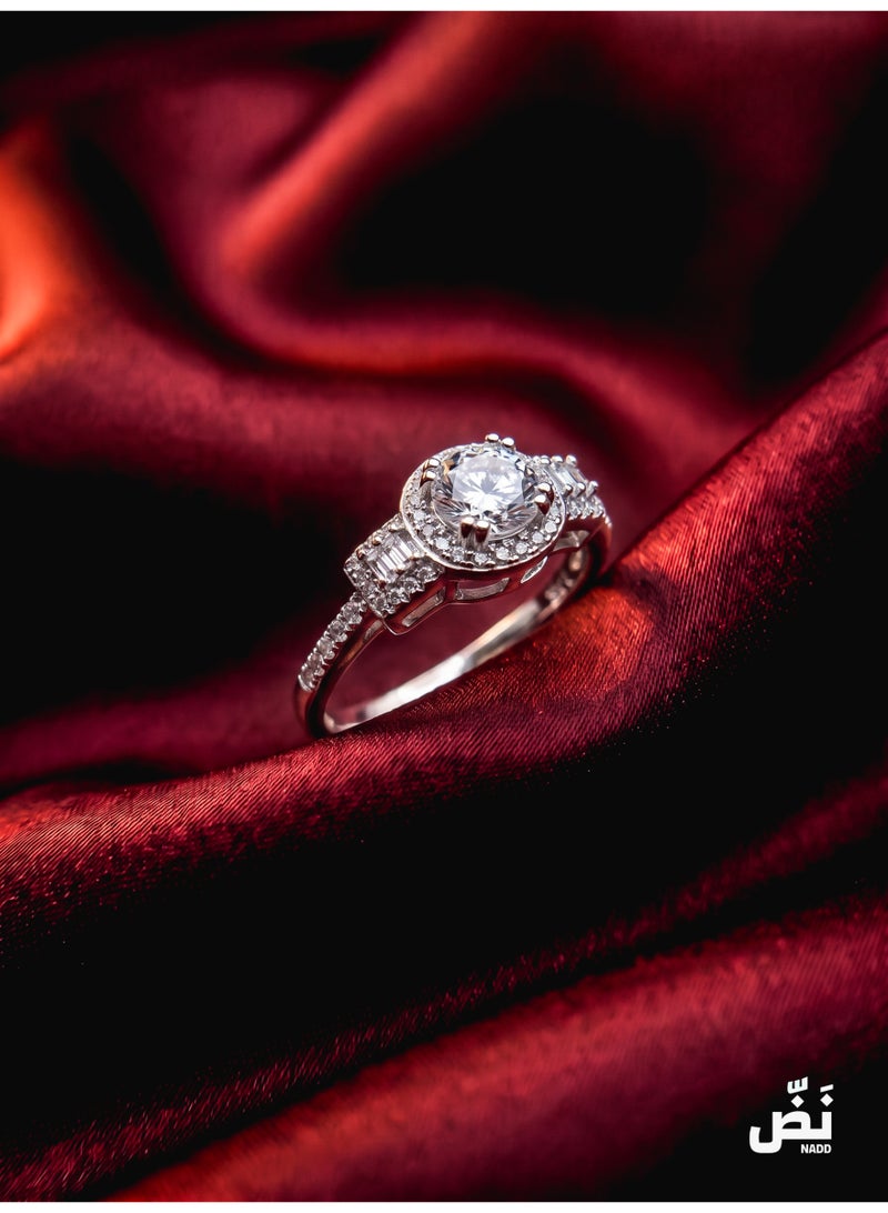 NADD Almasah Ring | Luxury Women's 925 Sterling Ring with Rare White Crystal Zircon Stones – NADD - Image 1
