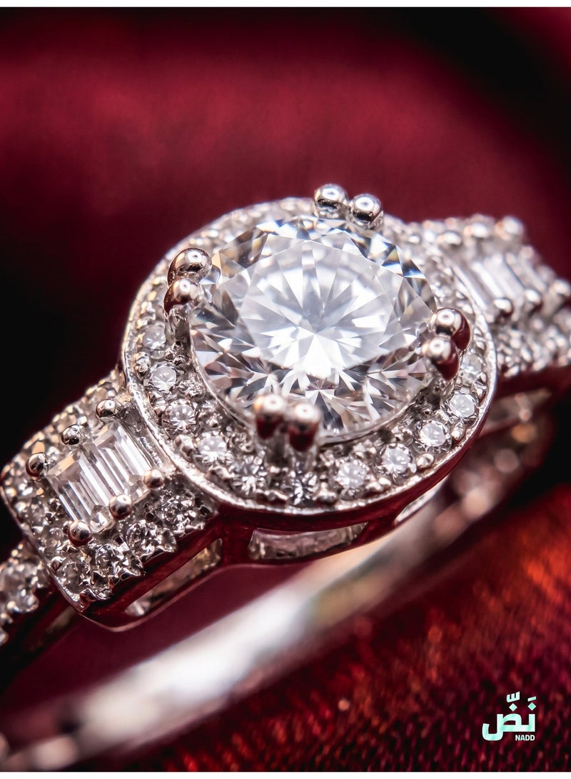 NADD Almasah Ring | Luxury Women's 925 Sterling Ring with Rare White Crystal Zircon Stones – NADD - Image 2
