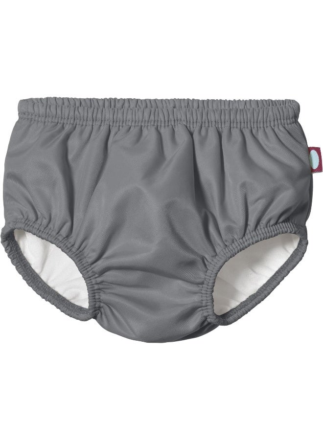 City Threads Baby Girls' and Boys' Swim Diaper Cover Reusable Leakproof for Swimming Pool Lessons Beach, Charcoal, 0-3 Months - Image 1