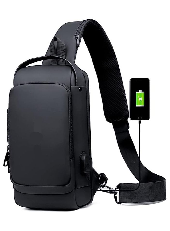 Anti theft Crossbody Sling bag,Shoulder Backpack,Lightweight Chest Daypack with USB Charging Port,Fit for 9.7'' ipad  - Image 2
