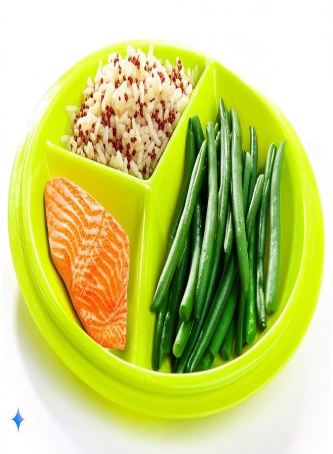 BNYD Portion Control Lunch Container with Lid - Travel Food Storage for Meal Prep, Bento Box Style, Divided Microwave Safe Dish (Set of 3) - Image 2