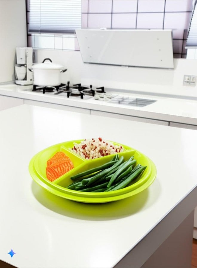 BNYD Portion Control Lunch Container with Lid - Travel Food Storage for Meal Prep, Bento Box Style, Divided Microwave Safe Dish (Set of 3) - Image 5