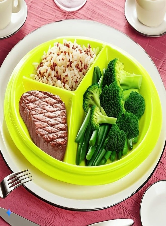 BNYD Portion Control Lunch Container with Lid - Travel Food Storage for Meal Prep, Bento Box Style, Divided Microwave Safe Dish (Set of 3) - Image 4