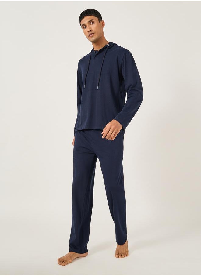 Styli Solid Long Sleeves Hoodie and Pyjama Set  - Image 1