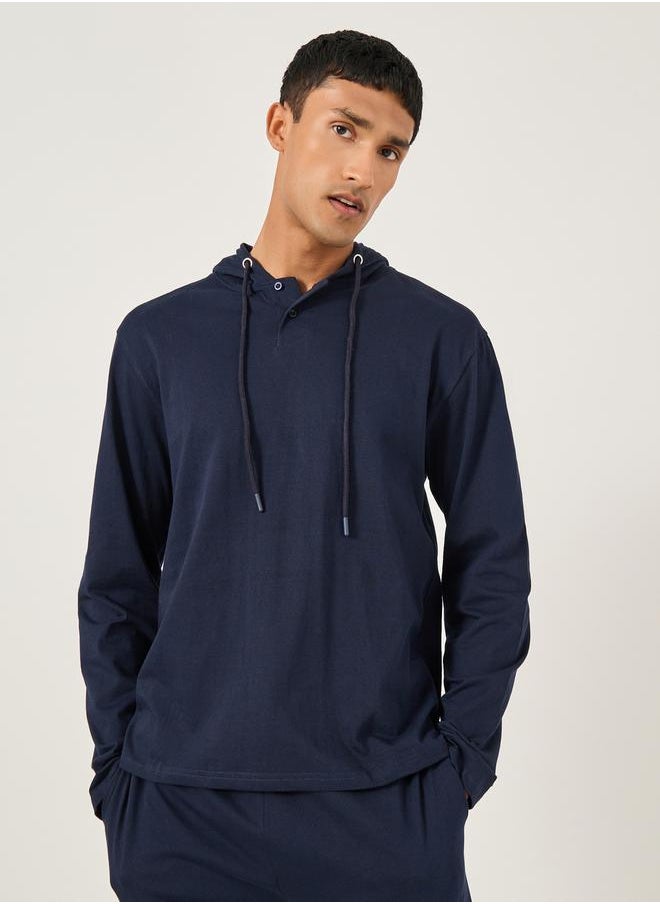 Styli Solid Long Sleeves Hoodie and Pyjama Set  - Image 2