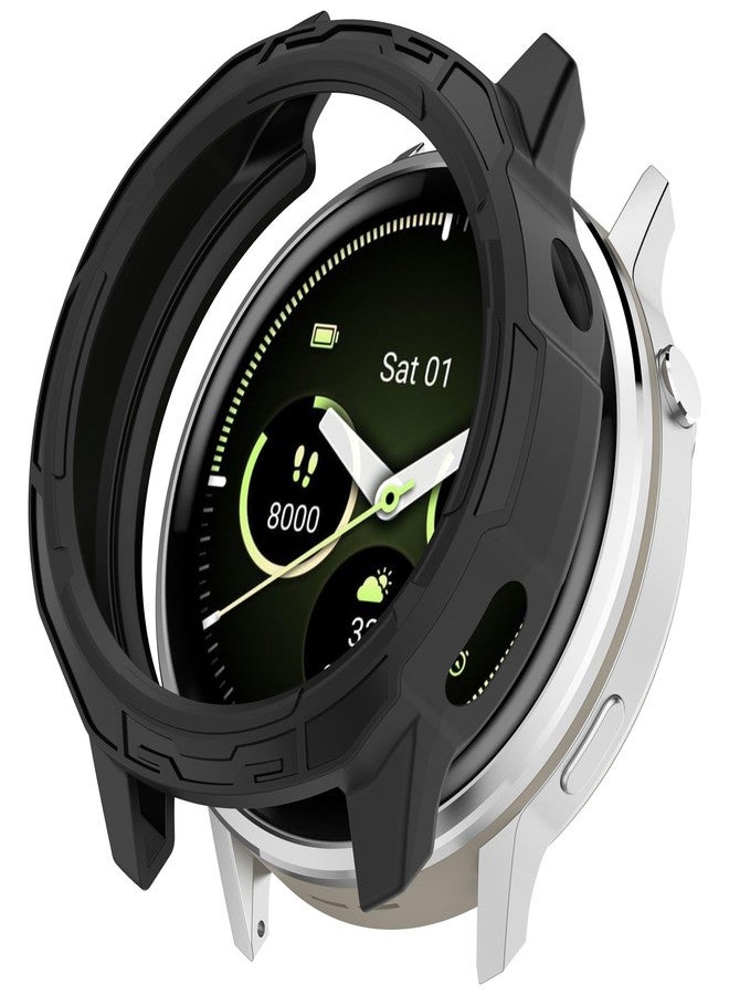FanTEK Compatible with Garmin Venu 4 45mm Smart Watch TPU Cases, Soft Frame Protective Cover Scratch Resistant Shock Absorbing Case, Black - Image 1