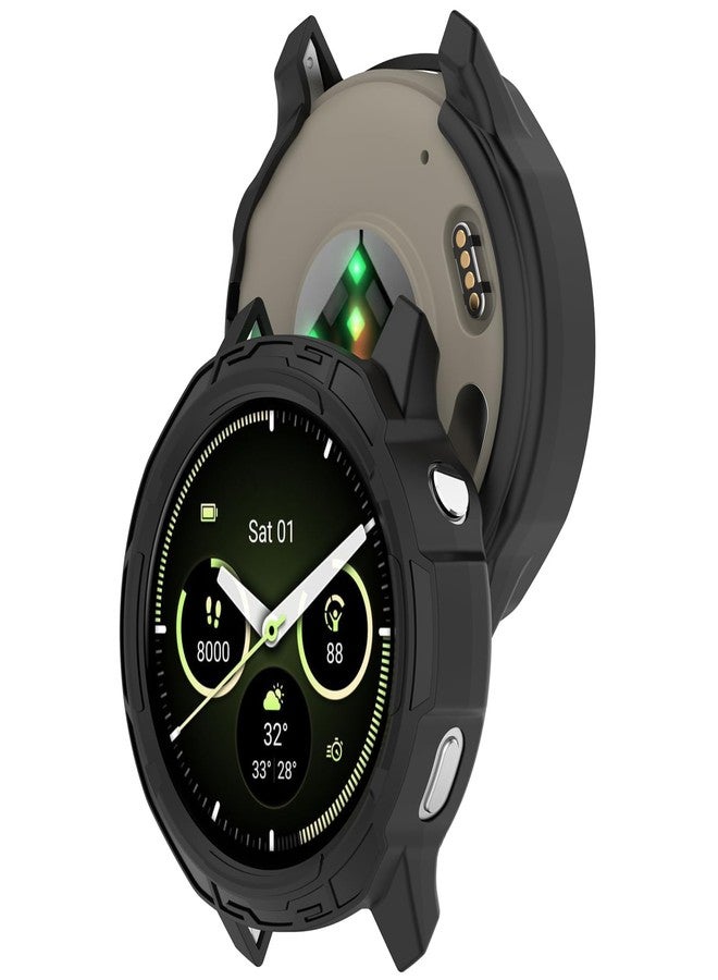 FanTEK Compatible with Garmin Venu 4 45mm Smart Watch TPU Cases, Soft Frame Protective Cover Scratch Resistant Shock Absorbing Case, Black - Image 3