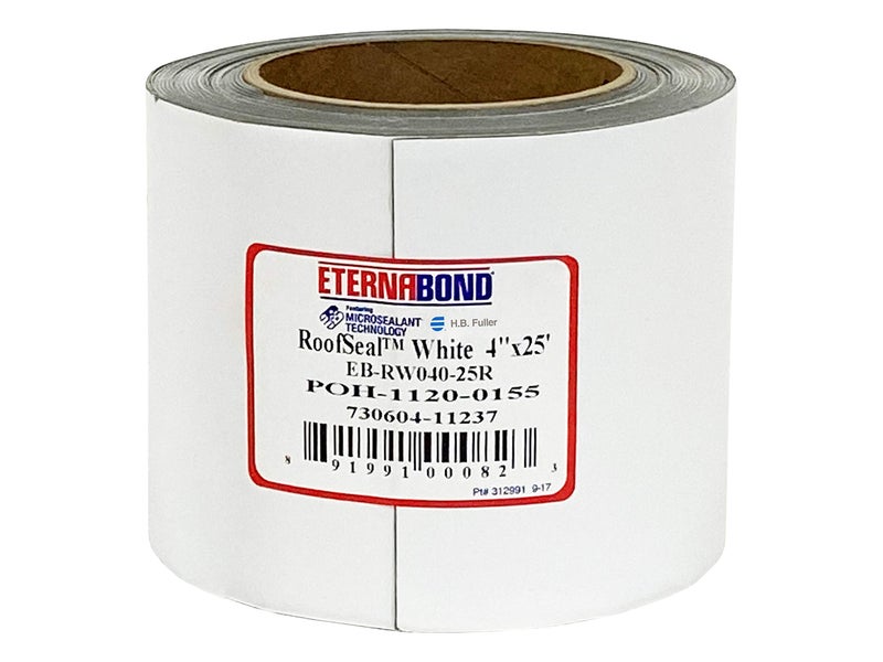EternaBond RoofSeal White 4 x25 MicroSealant UV Stable RV Roof Seal Repair Tape 35 mil Total Thickness EBRW04025R OneStep Durable Waterproof and Airtight Sealant