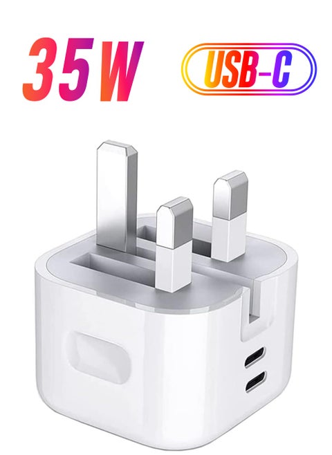 For Nothing Phone 2 / Nothing Phone 1 Charger, 35W Dual Port USB C + USB C Charger Plug, Type C PD Adapter Travel GaN Fast Charger Power Adapter Foldable Phone Charger Plug