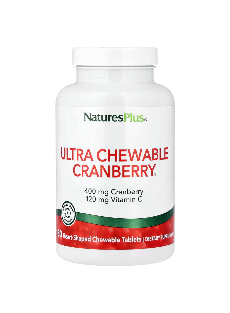 NaturesPlus Ultra Chewable Cranberry, 180 Heart-Shaped Chewables Tablets