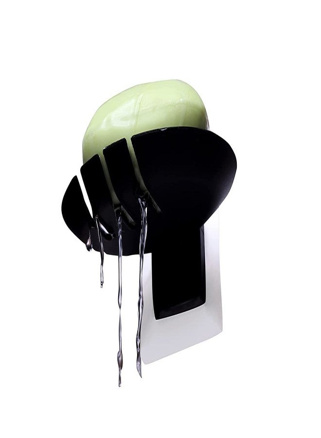 Virth® 1PCS Plastic Wall Mounted Soap Dish Adhesive Sponge Holder No-Drilling Soap Holder Stand for Bathroom (Black SOAP Dish, 1) - Image 3