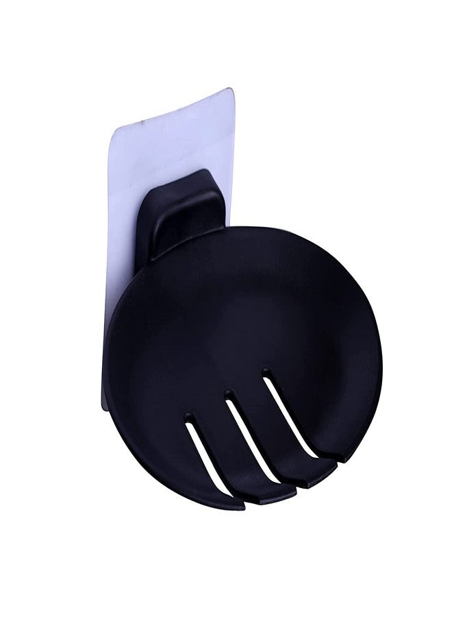 Virth® 1PCS Plastic Wall Mounted Soap Dish Adhesive Sponge Holder No-Drilling Soap Holder Stand for Bathroom (Black SOAP Dish, 1) - Image 4