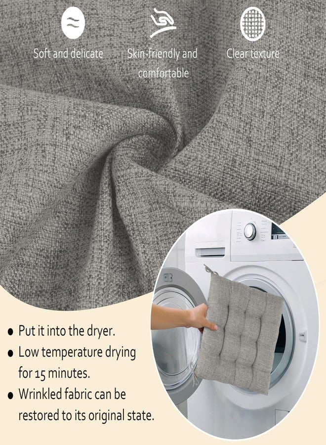 ELFJOY Rocking Chair Cushion Large Rocking Chair Pads with Ties Premium Linen High Back and Seat Cushion 2 Piece Set Linen Grey - Image 4