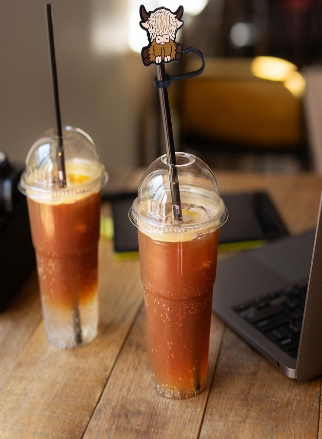 وولاين مجموعة أغطية ماصة سيليكون قابلة لإعادة الاستخدام من والين، 6 قطع، بتصميم بقرة هايلاند، مناسبة لأكواب عيد الميلاد، مقاس 8 مم، بتصميم بقرة كرتونية، مناسبة لماصات الشرب مقاس 0.3 بوصة، إكسسوارات أكواب، هدايا حفلات الأطفال - Image 5