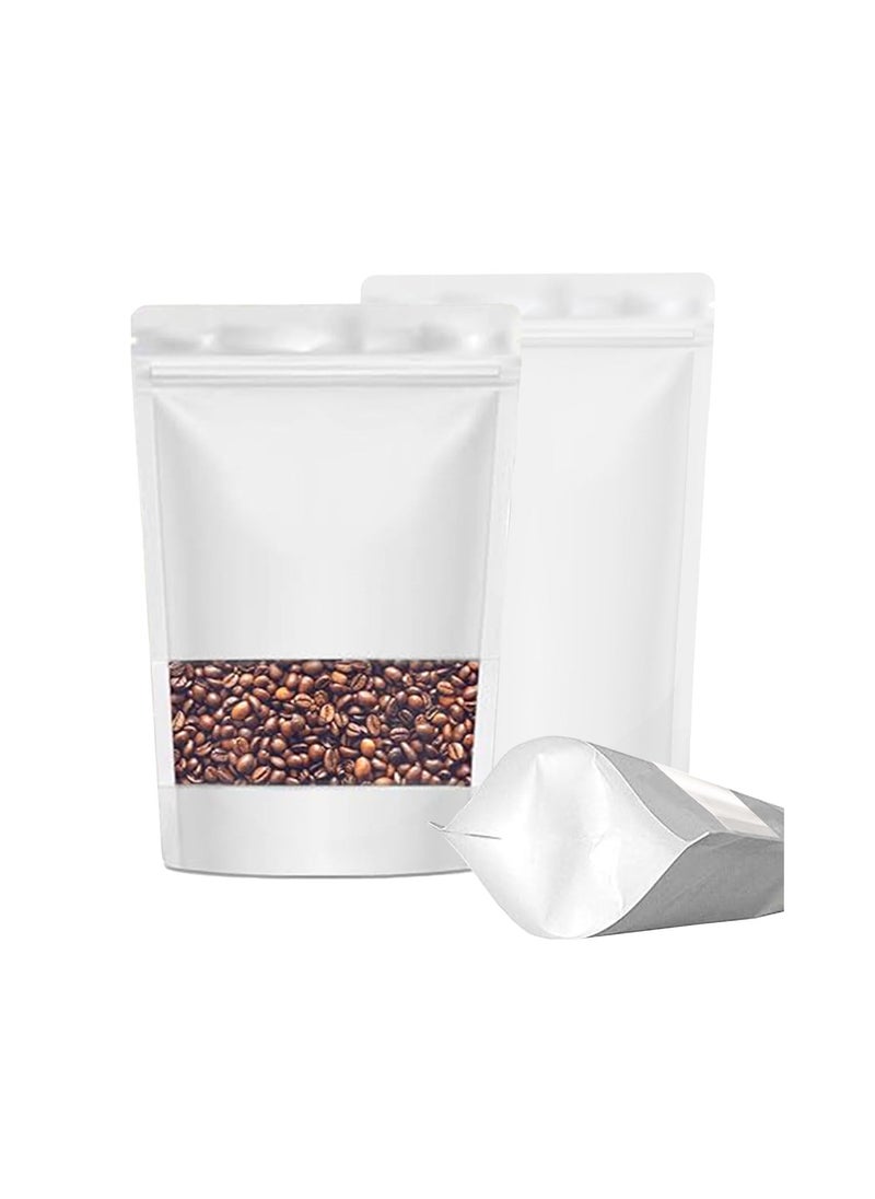 SKY FLEXI PACK SKY FLEXI PACK Ziplock Matte Finish Polyester Pouch 13 x 215cm White Pack of 25 Airtight Reusable Waterproof Stand Up MultiPurpose Storage Bags with Transparent Window Capacity 200gm  - Image 1