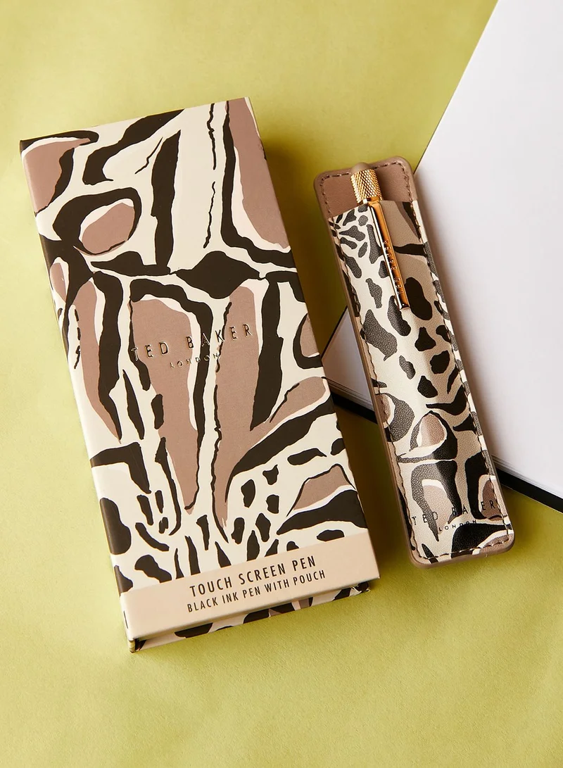 Ted Baker Giraffe Printed Touch Pen And Pouch Set