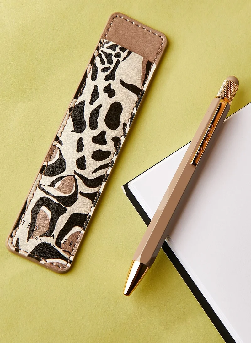 Ted Baker Giraffe Printed Touch Pen And Pouch Set