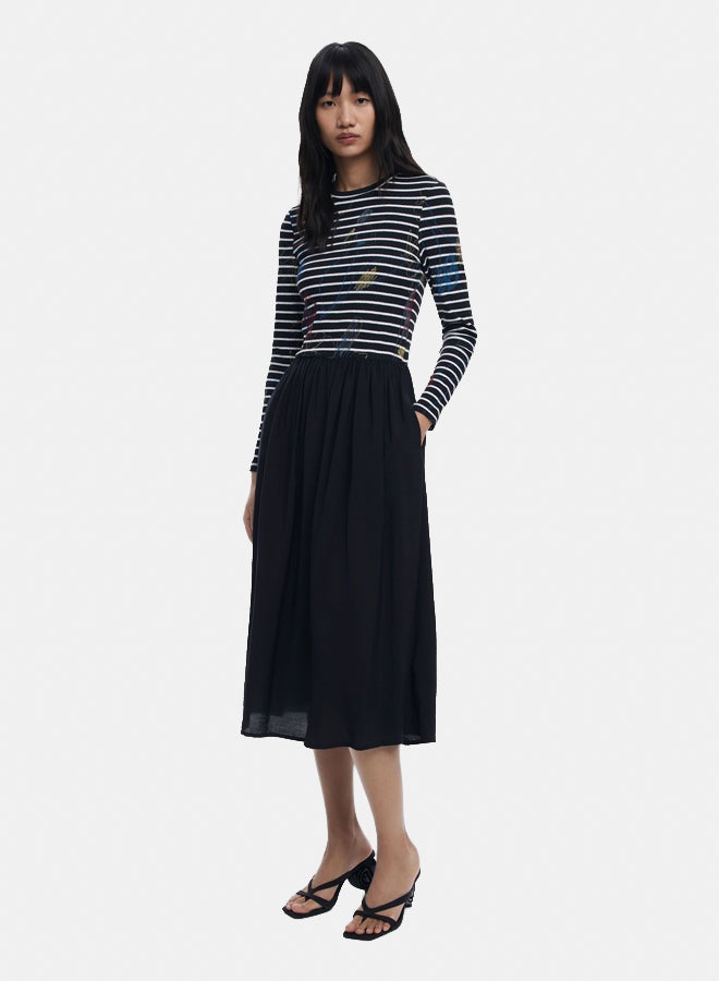 DESIGUAL Striped combined dress - Image 1