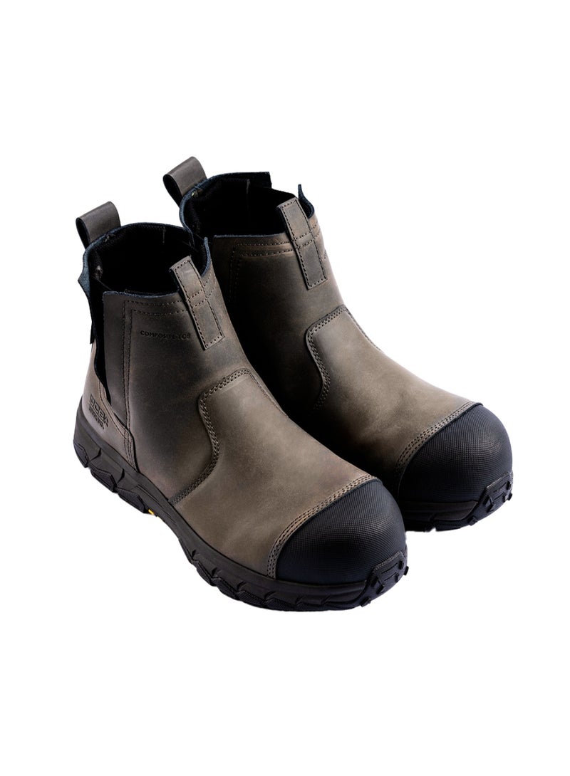 JCB Pull On 6" Safety Boots for Men JCB-008A | Composite Toe – Waterproof, Puncture, Oil, Heat & Slip Resistant | ASTM F2413-18 Certified EH – Dark Brown - Image 4