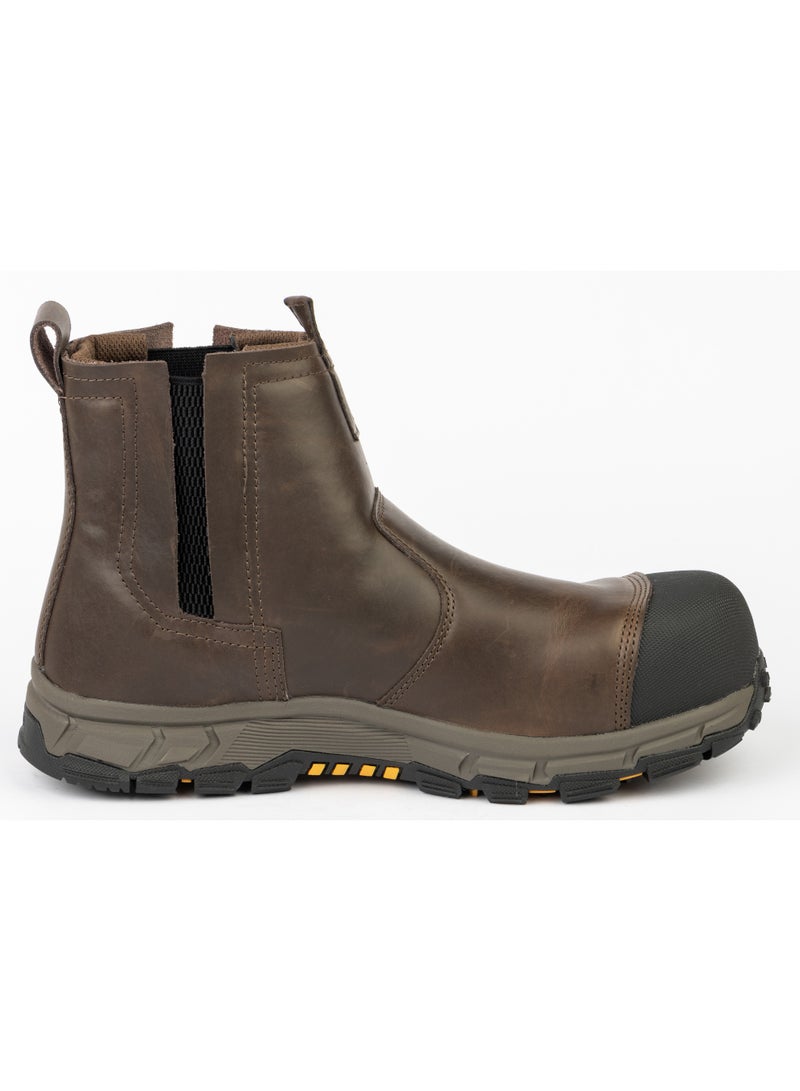 JCB Pull On 6" Safety Boots for Men JCB-008A | Composite Toe – Waterproof, Puncture, Oil, Heat & Slip Resistant | ASTM F2413-18 Certified EH – Dark Brown - Image 4