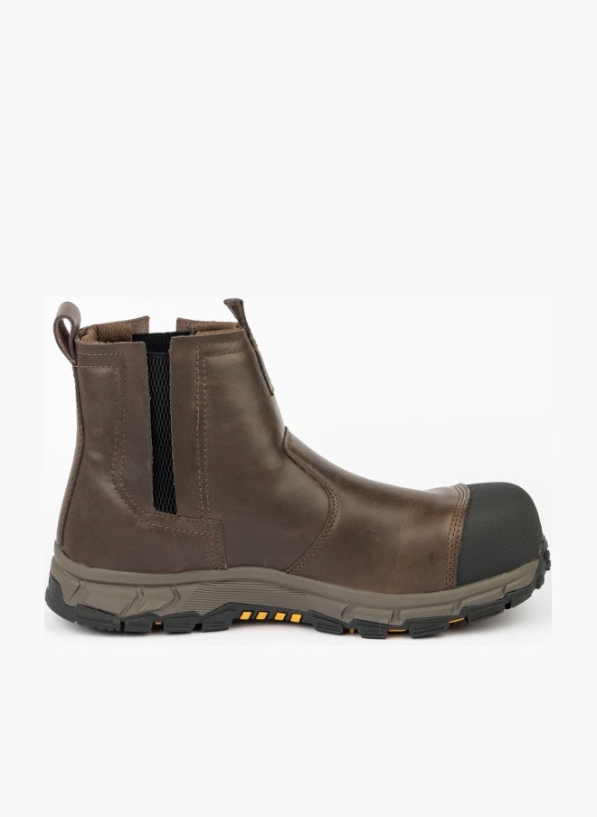 جيه سي بي حذاء أمان رجالي سهل الارتداء، مقاس 6 بوصات، JCB-008A | مقدمة مركبة - مقاوم للماء والثقب والزيت والحرارة والانزلاق | معتمد من ASTM F2413-18 EH - بني غامق - Image 1