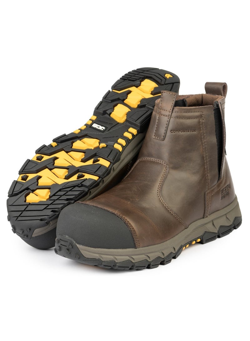 JCB Pull On 6" Safety Boots for Men JCB-008A | Composite Toe – Waterproof, Puncture, Oil, Heat & Slip Resistant | ASTM F2413-18 Certified EH – Dark Brown - Image 5