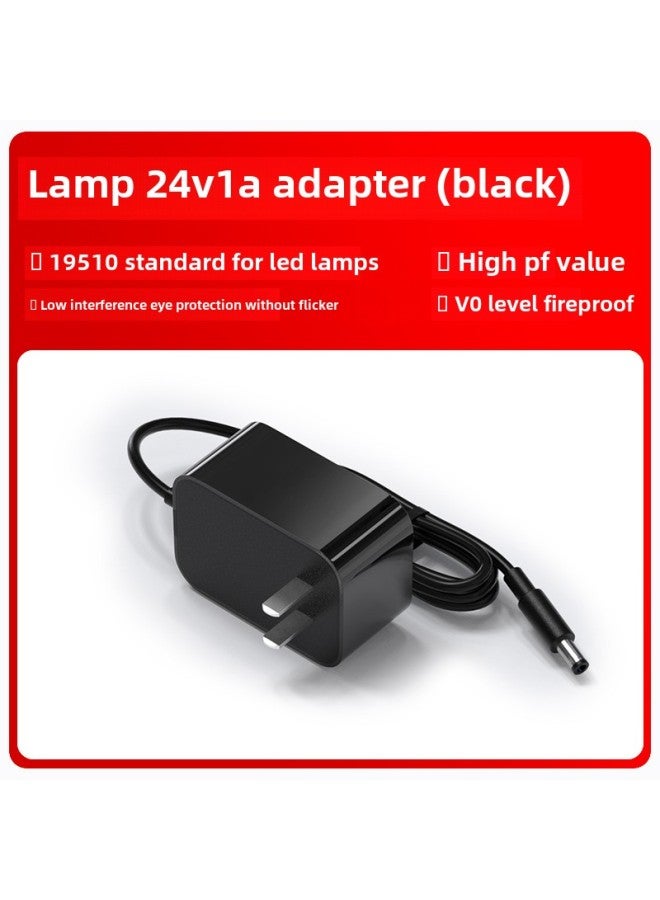 24V1A Lamp Special Table Lamp Eye Protection Lamp Cosmetic Mirror Accessories 3C Certification LED Controller Power Adapter-Color:24v1a Lamps, Standard 3c Certification, Black-Specifications:DC Head 3.5*1.35  - Image 1