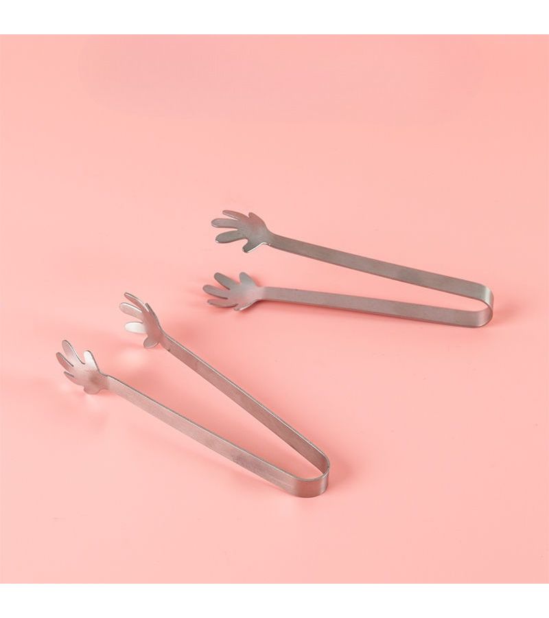 Stainless Steel Round Toe Ice Clip Thickened Household Barbecue Food Tongs - Image 3