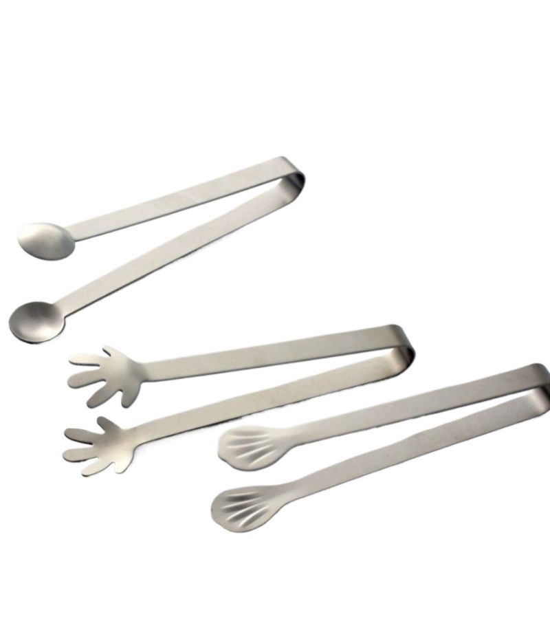 Stainless Steel Round Toe Ice Clip Thickened Household Barbecue Food Tongs - Image 2