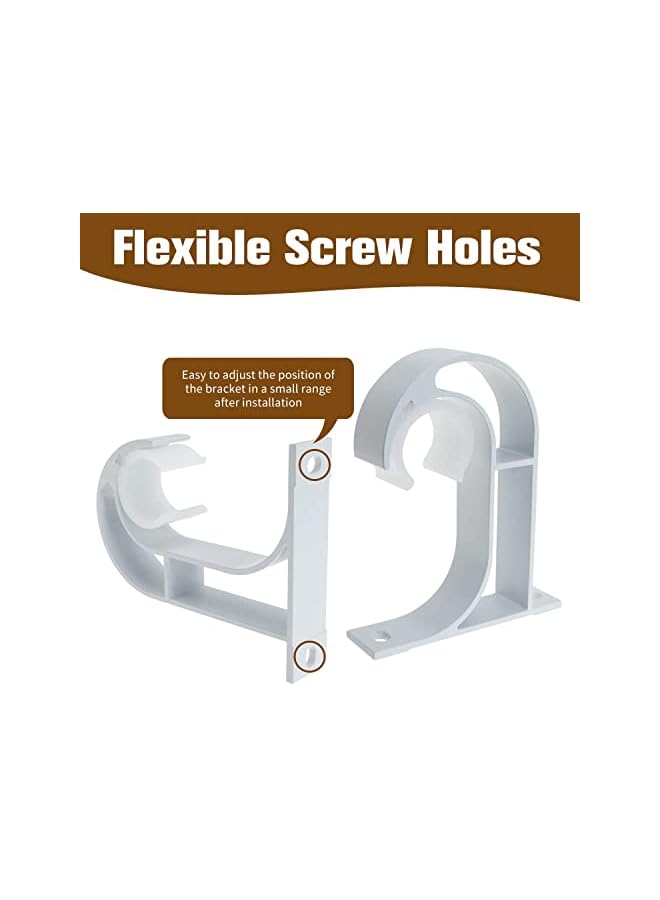 erorex Curtain Rod Bracket, Ceiling Mount Bracket, Aluminum Alloy Closet Rod Bracket with Plastic Buckle, Heavy Duty Curtain Rod Bracket with Matching Screws, Fits Rods Up to 1-1/4" (4 Pieces, White)  - Image 3