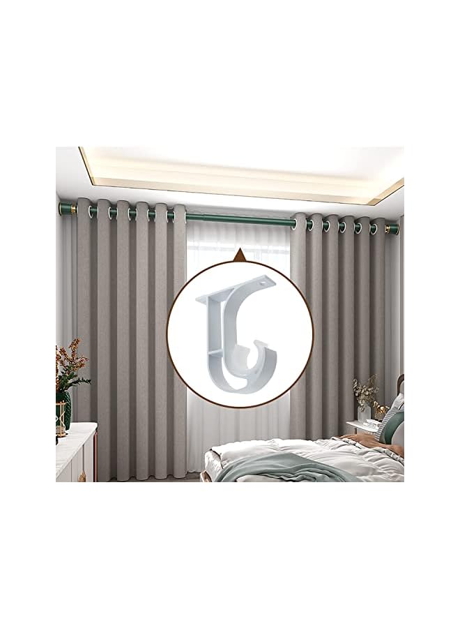 erorex Curtain Rod Bracket, Ceiling Mount Bracket, Aluminum Alloy Closet Rod Bracket with Plastic Buckle, Heavy Duty Curtain Rod Bracket with Matching Screws, Fits Rods Up to 1-1/4" (4 Pieces, White)  - Image 2
